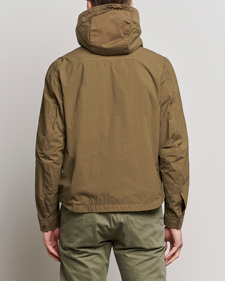 Herre | Jakker | Ten c | Garment Dyed Nylon Hooded Jacket Olive