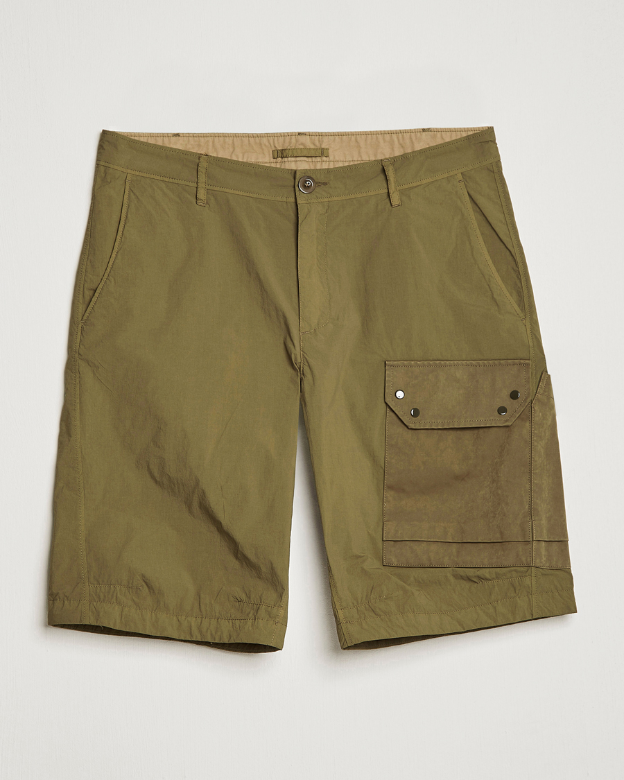 Herre | Shorts | Ten c | Garment Dyed Nylon Cargo Shorts Olive