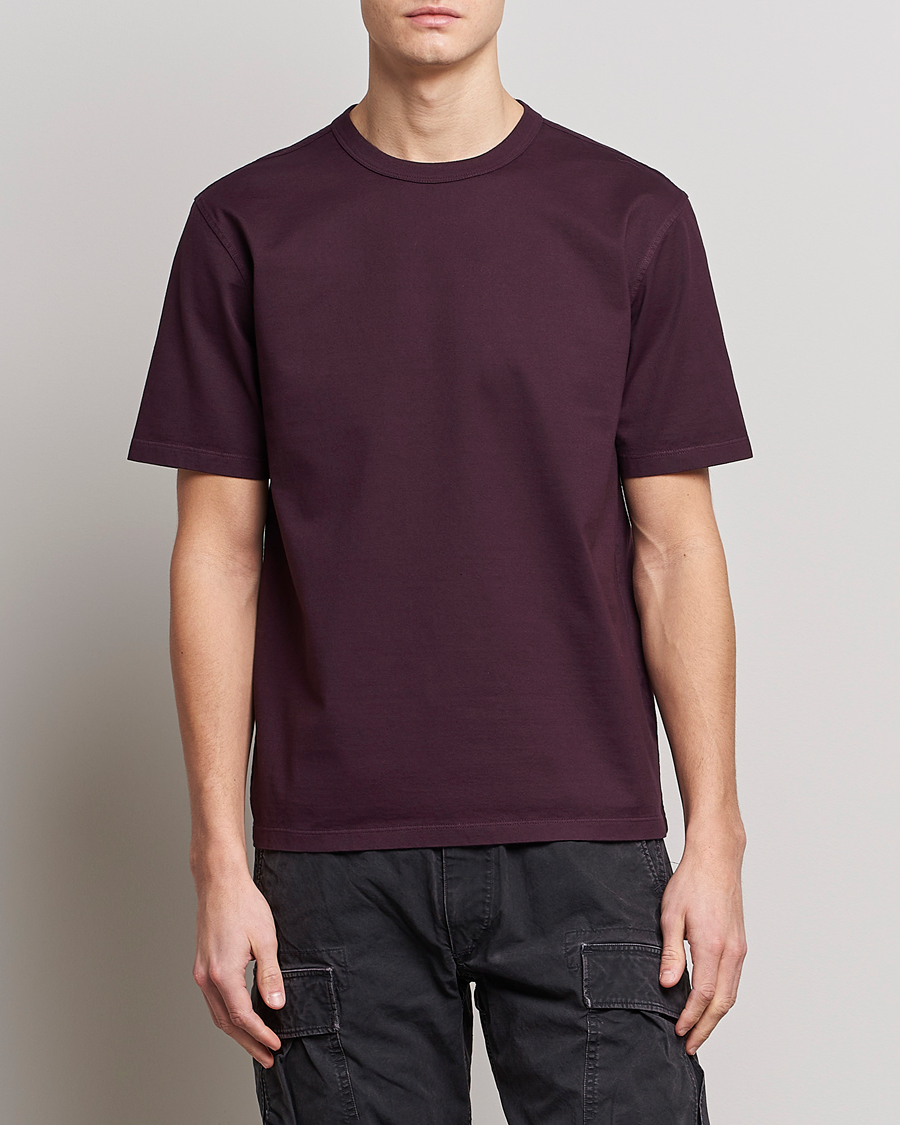 Herre | Ten c | Ten c | Garment Dyed Cotton Jersey T-Shirt Blackberry