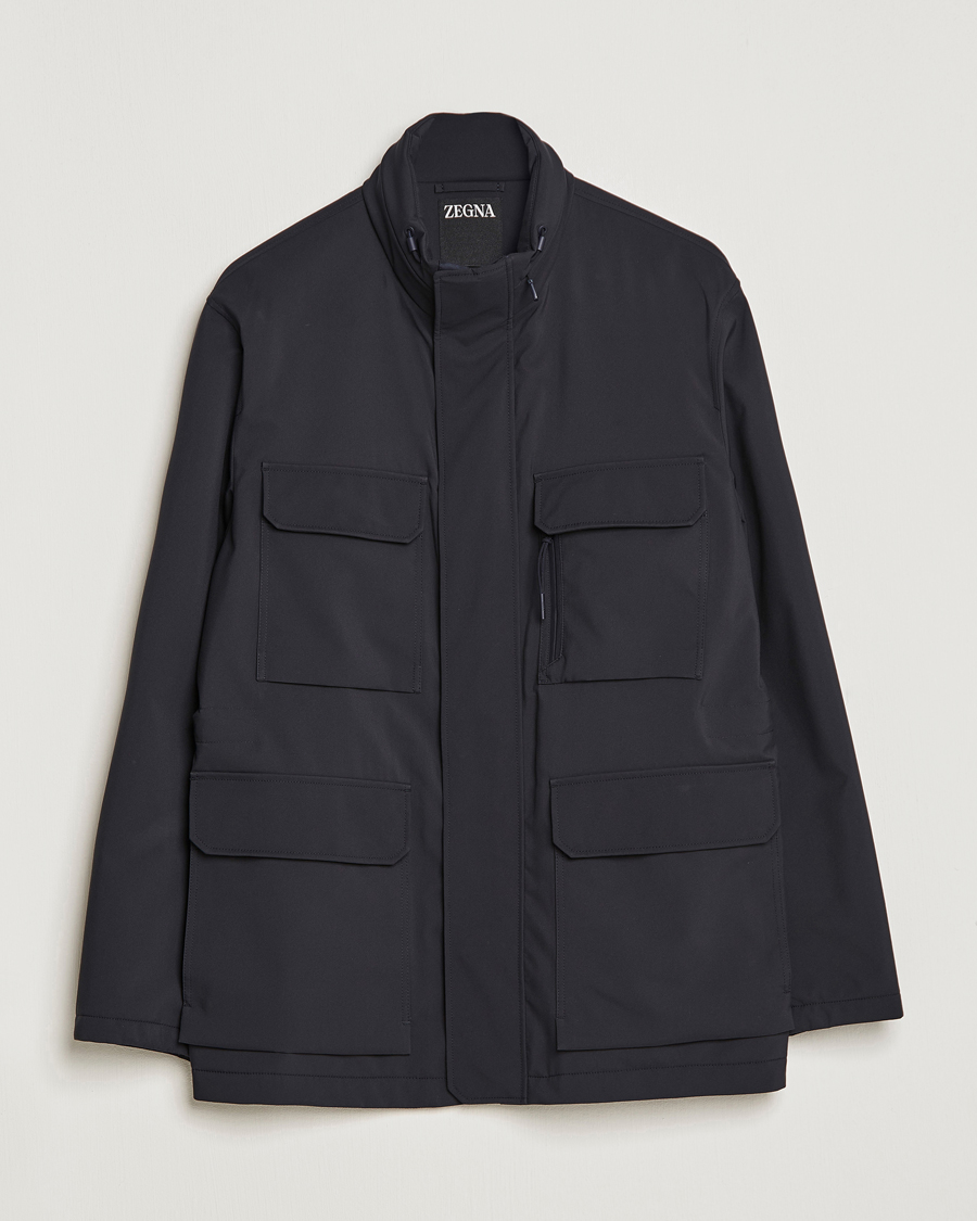 Herre | Jakker | Zegna | Water Repellent Nylon Field Jacket Navy