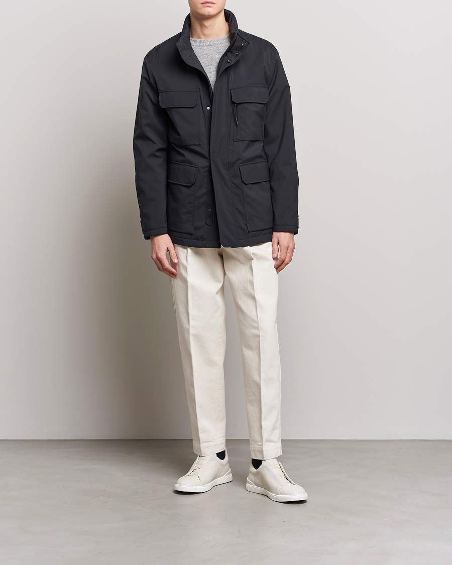 Herre | Jakker | Zegna | Water Repellent Nylon Field Jacket Navy