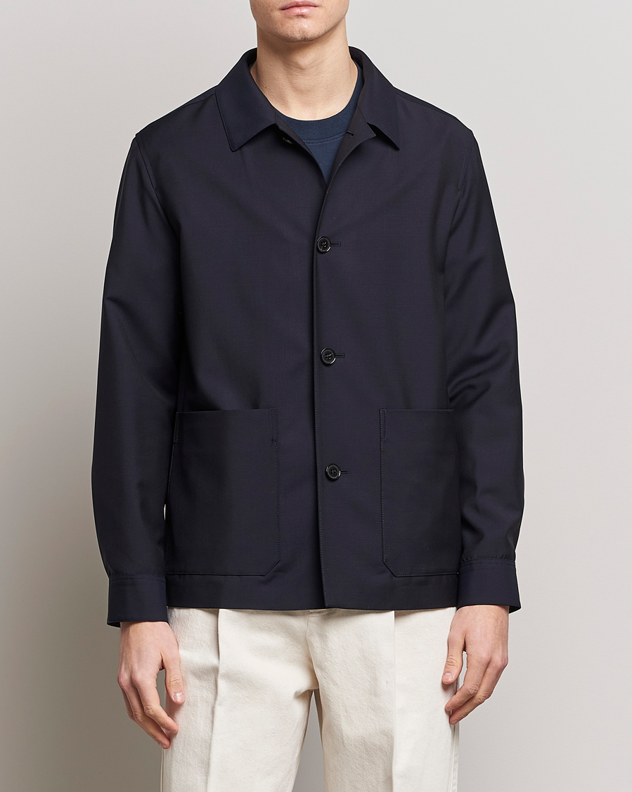 Herre |  | Zegna | Wool/Mohair Chore Jacket Navy