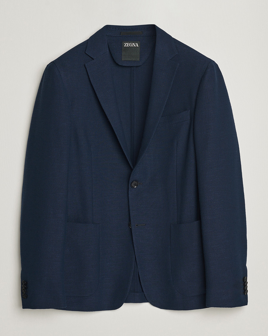 Herre | Dressjakker | Zegna | Cotton/Linen Informale Blazer Navy