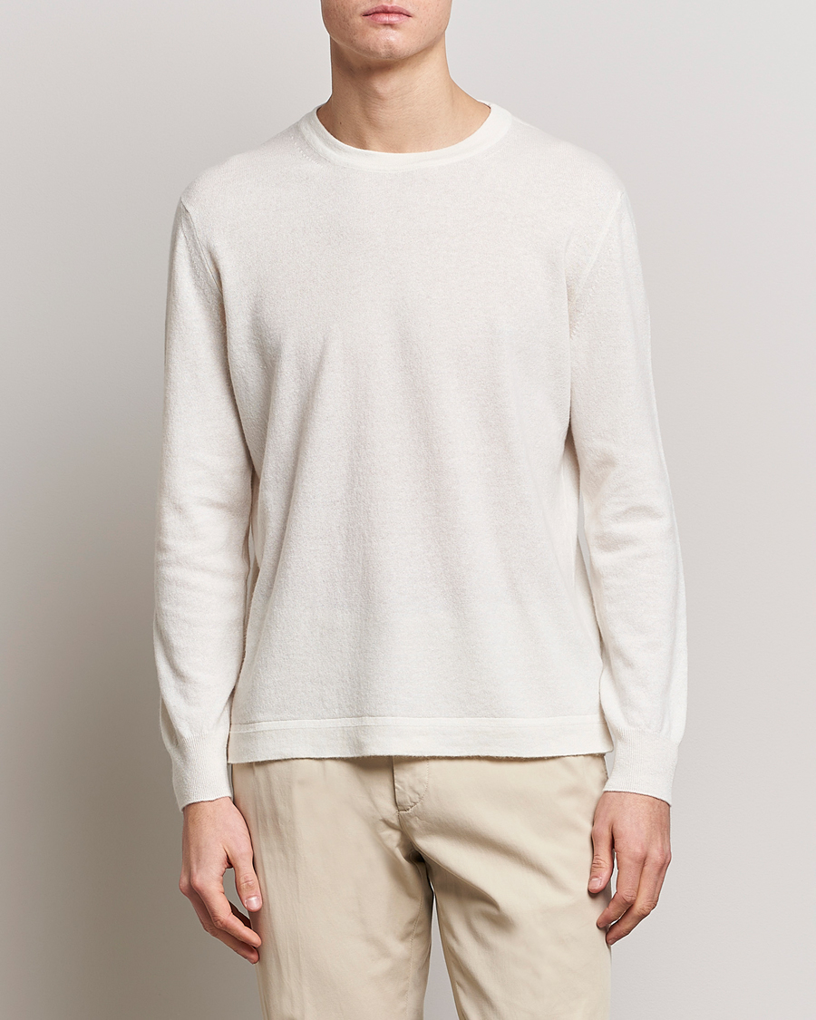 Herre | Gensere | Zegna | Oasi Cashmere/Linen Crew Neck Sweater Off White