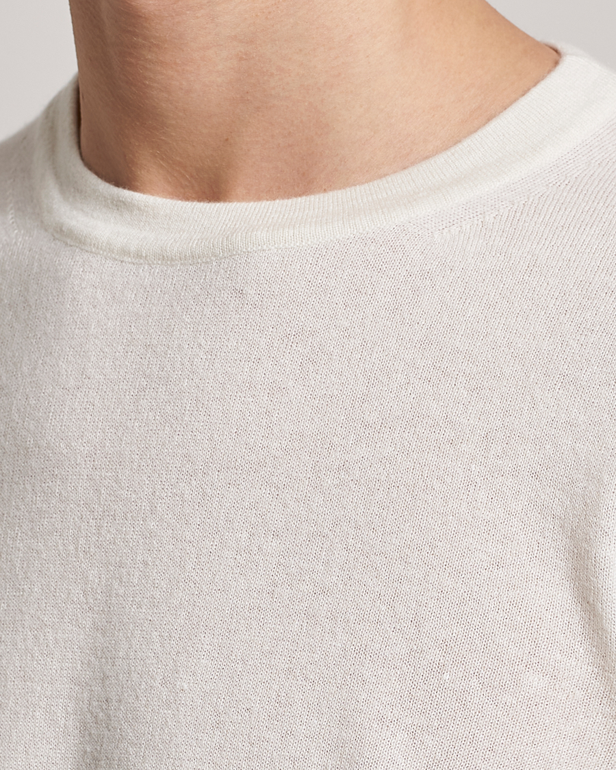 Herre | Gensere | Zegna | Oasi Cashmere/Linen Crew Neck Sweater Off White