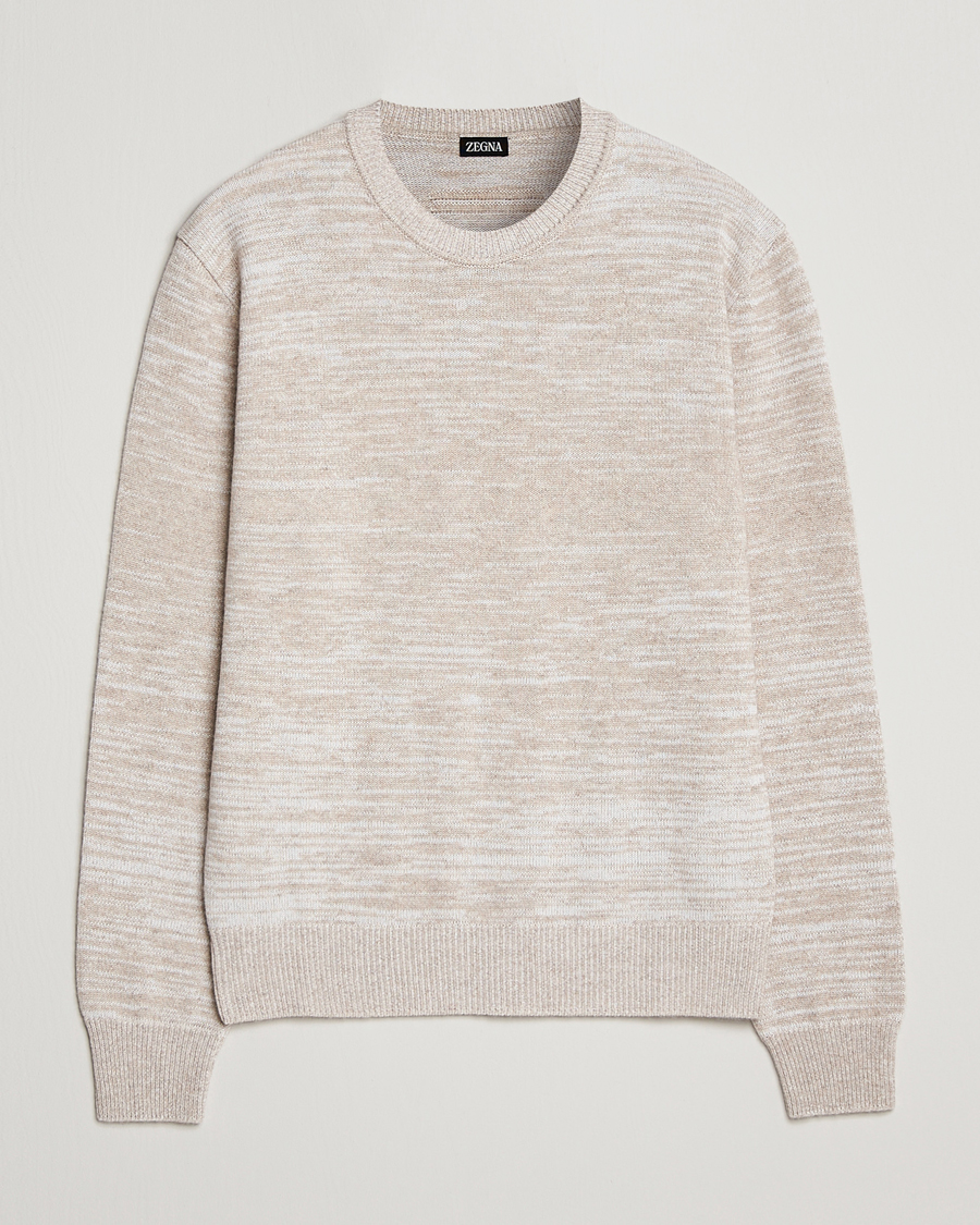 Herre | Gensere | Zegna | Oasi Cashmere/Cotton Melange Sweater Beige