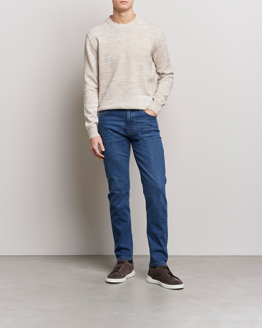 Herre | Gensere | Zegna | Oasi Cashmere/Cotton Melange Sweater Beige