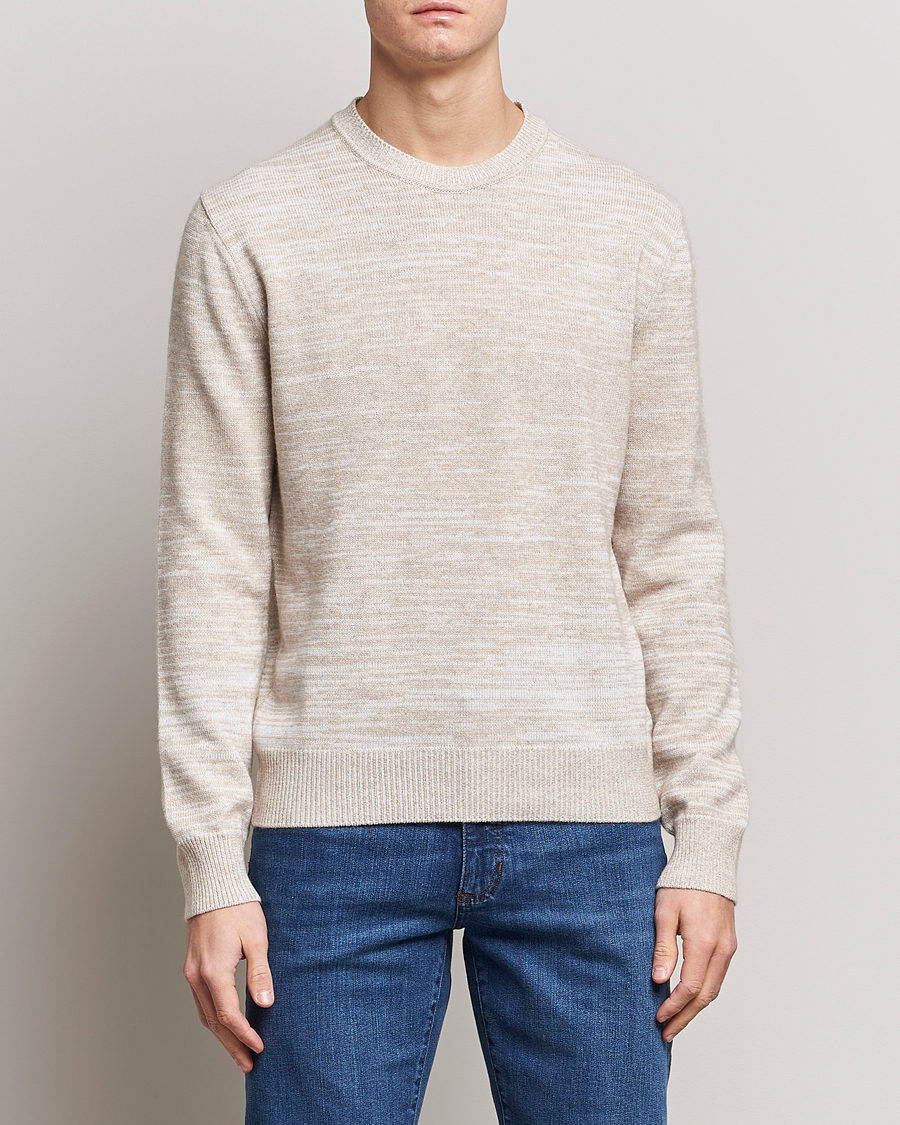 Herre | Kashmirgensere | Zegna | Oasi Cashmere/Cotton Melange Sweater Beige