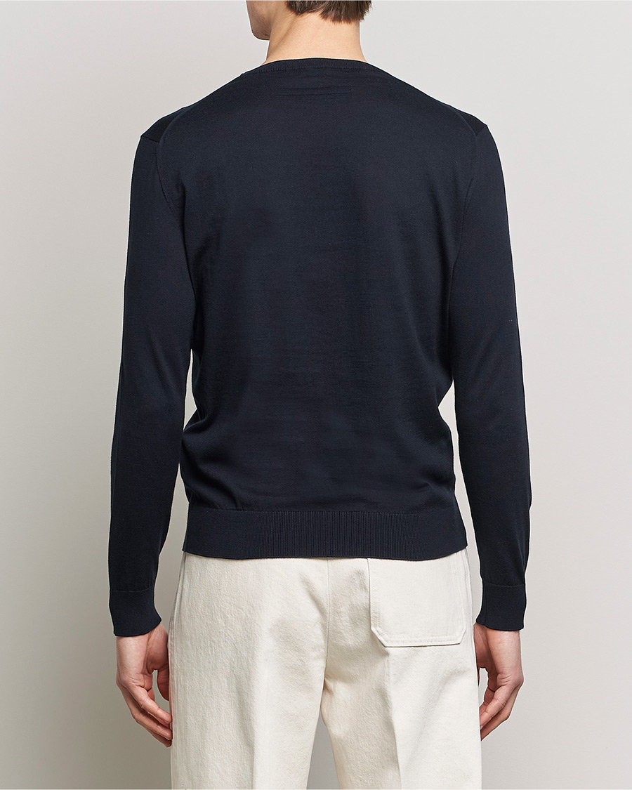 Herre | Gensere | Zegna | Premium Cotton Crew Neck Sweater Navy