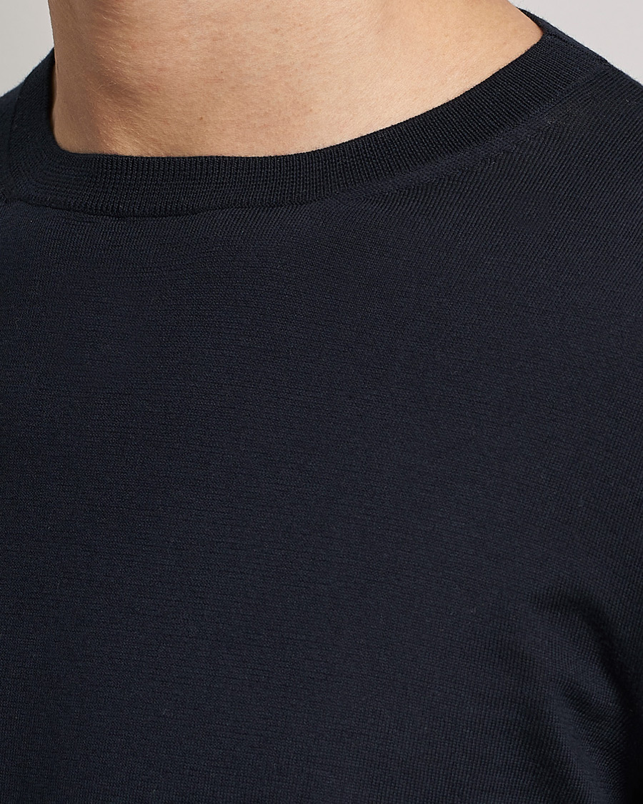 Herre | Gensere | Zegna | Premium Cotton Crew Neck Sweater Navy