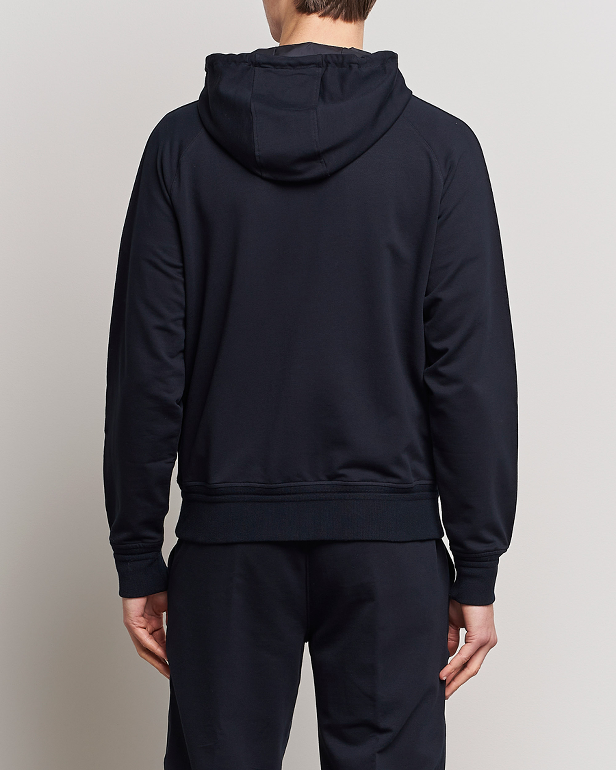 Herre | Gensere | Zegna | Cotton Stretch Zip Hoodie Navy