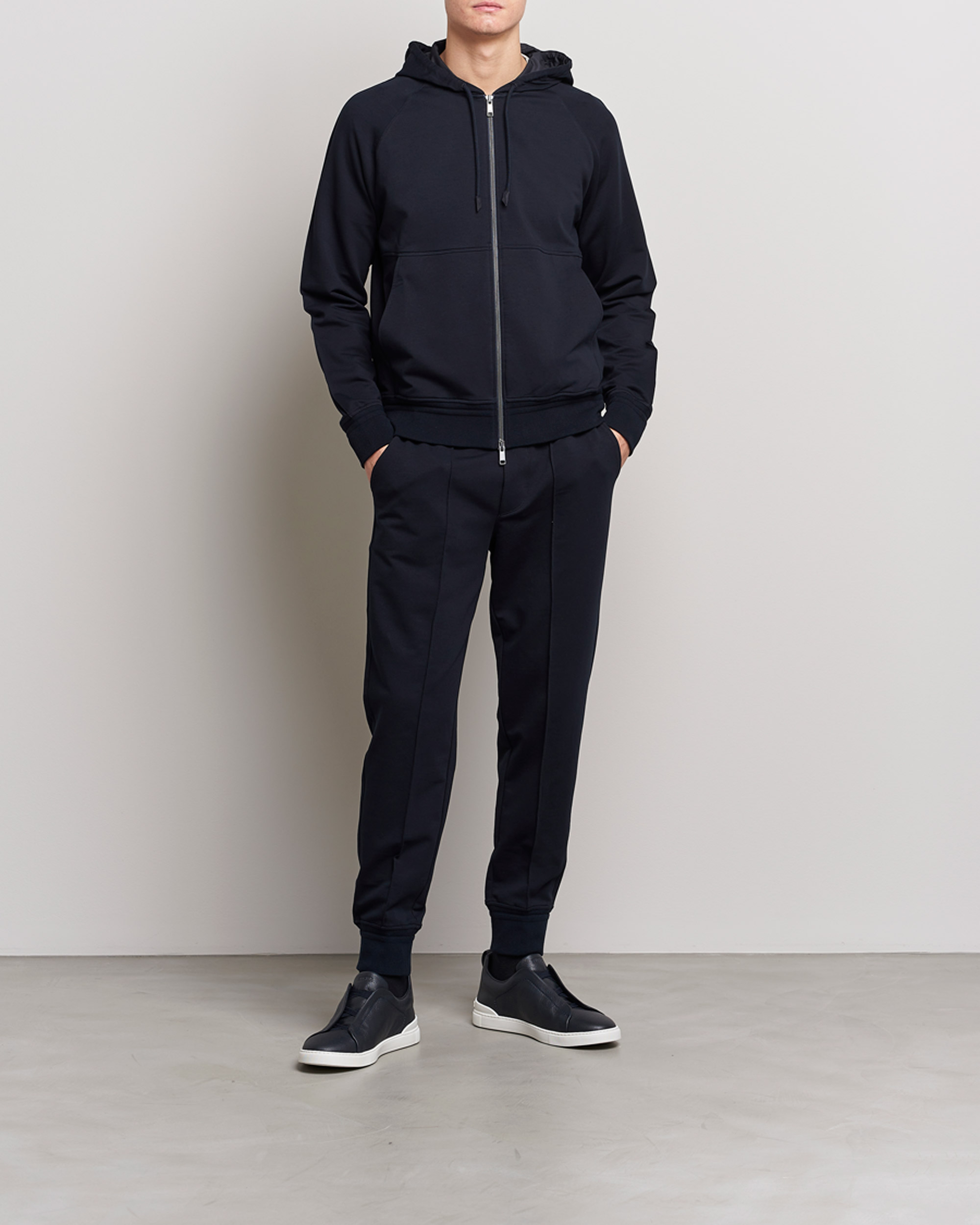 Herre | Bukser | Zegna | Cotton Stretch Joggers Navy