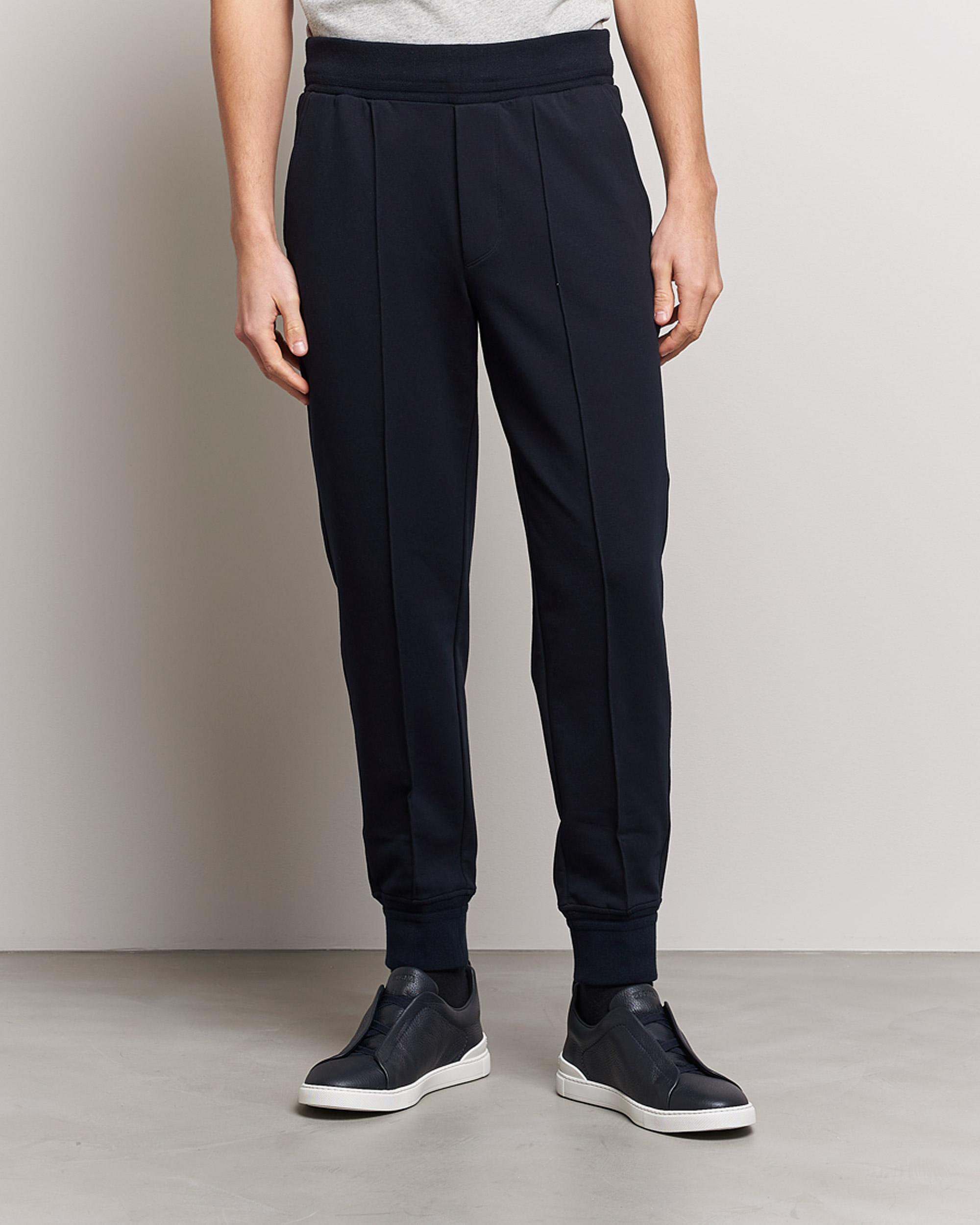 Herre | Bukser | Zegna | Cotton Stretch Joggers Navy