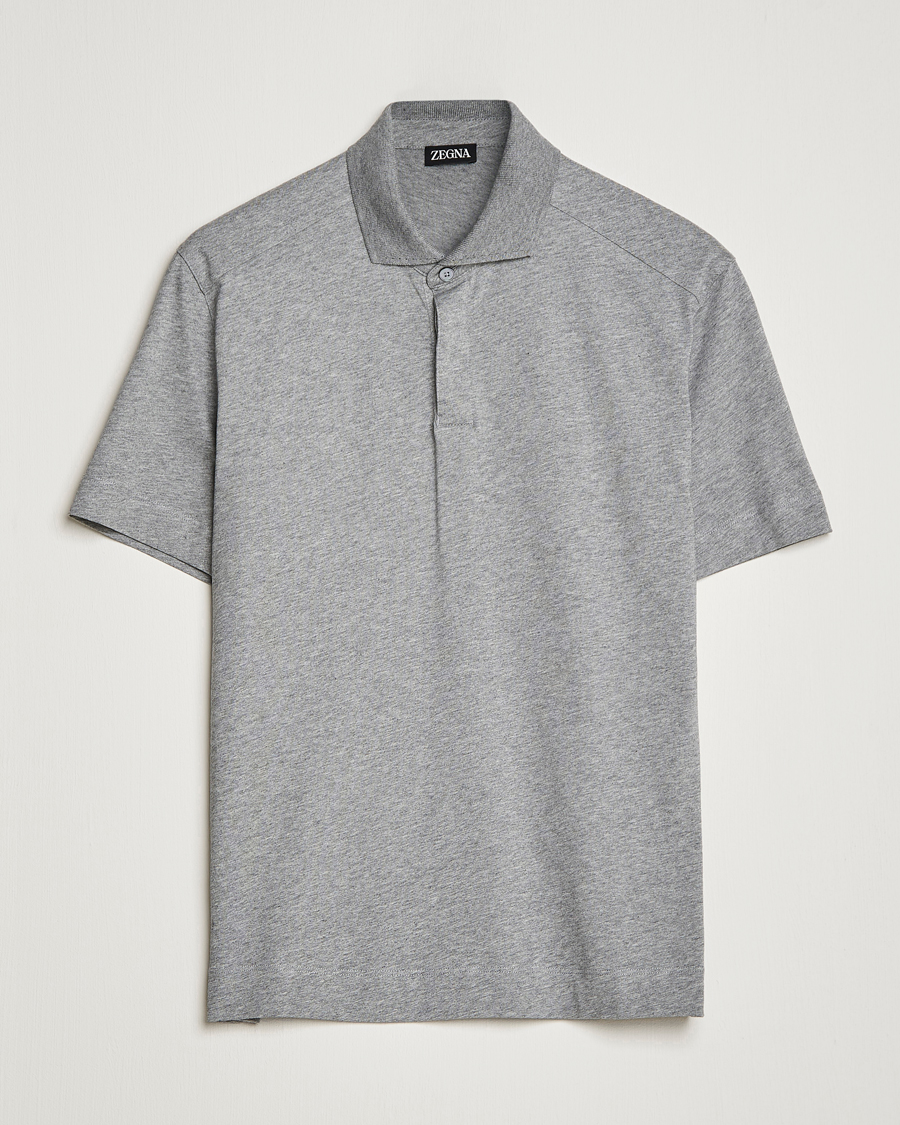 Herre | Pikéer | Zegna | Cotton Jersey Polo Grey Melange