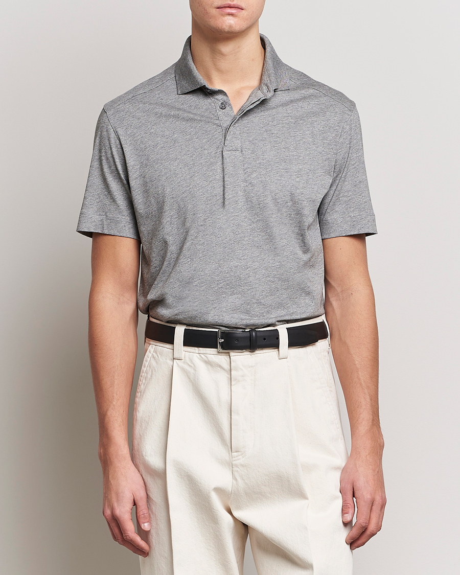 Herre | Pikéer | Zegna | Cotton Jersey Polo Grey Melange