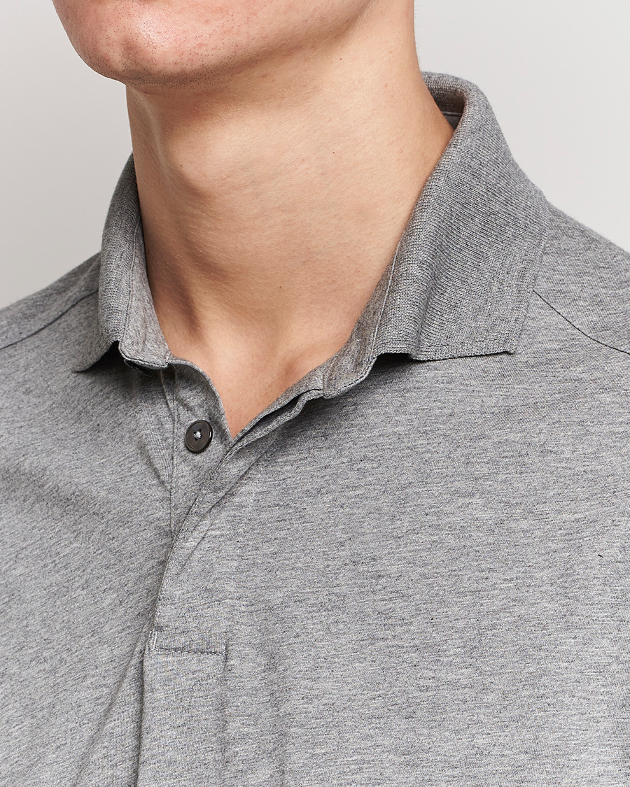 Herre | Pikéer | Zegna | Cotton Jersey Polo Grey Melange