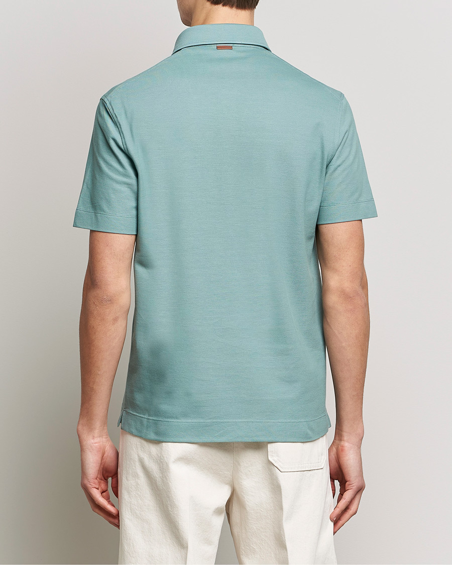 Herre | Pikéer | Zegna | Short Sleeve Pocket Polo Teal