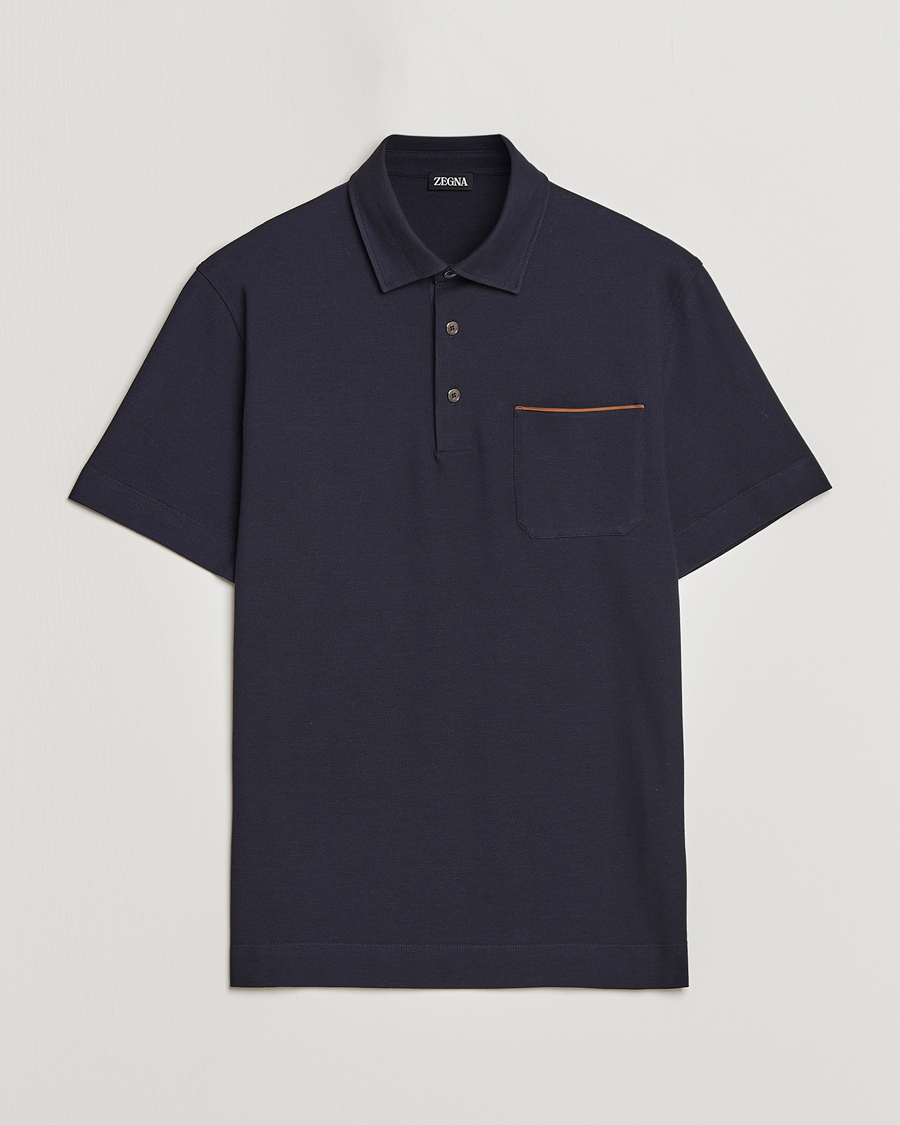 Herre | Pikéer | Zegna | Short Sleeve Pocket Polo Navy