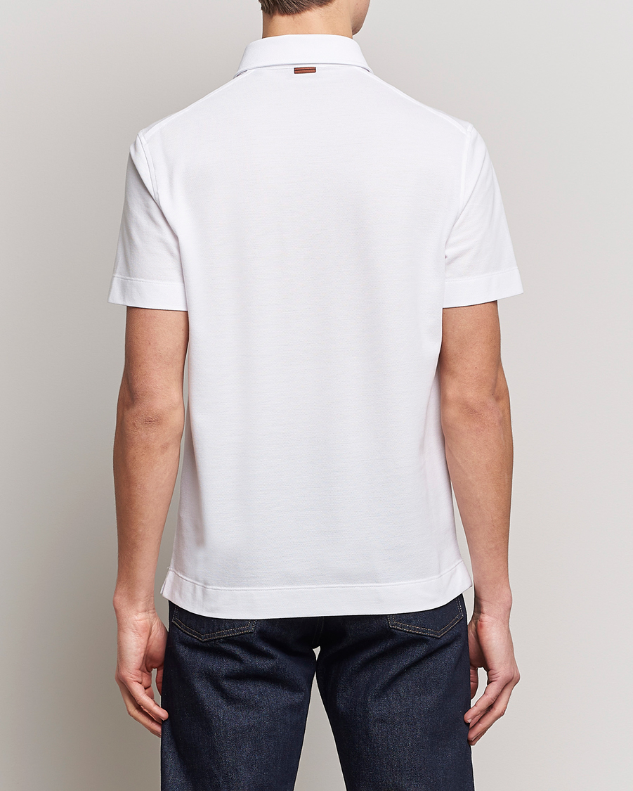 Herre | Pikéer | Zegna | Short Sleeve Pocket Polo White