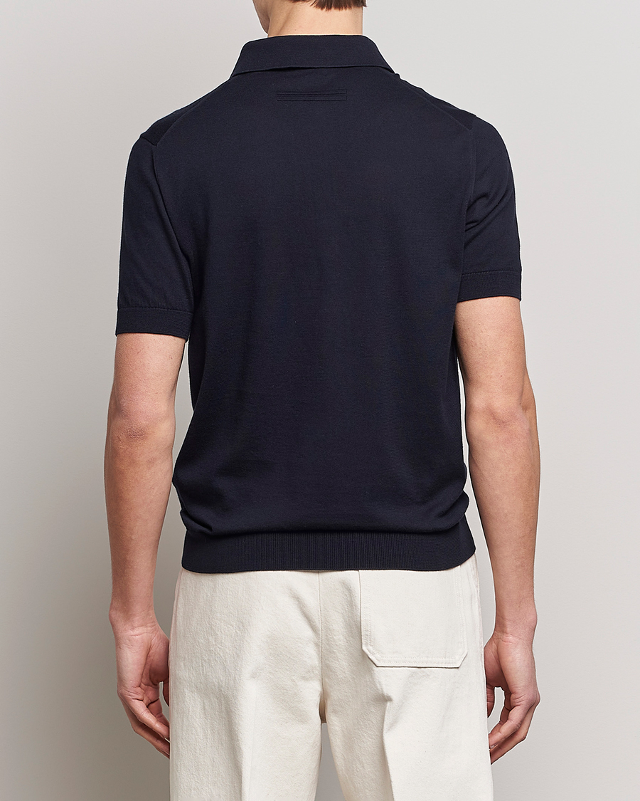 Herre | Pikéer | Zegna | Premium Cotton Knitted Polo Navy