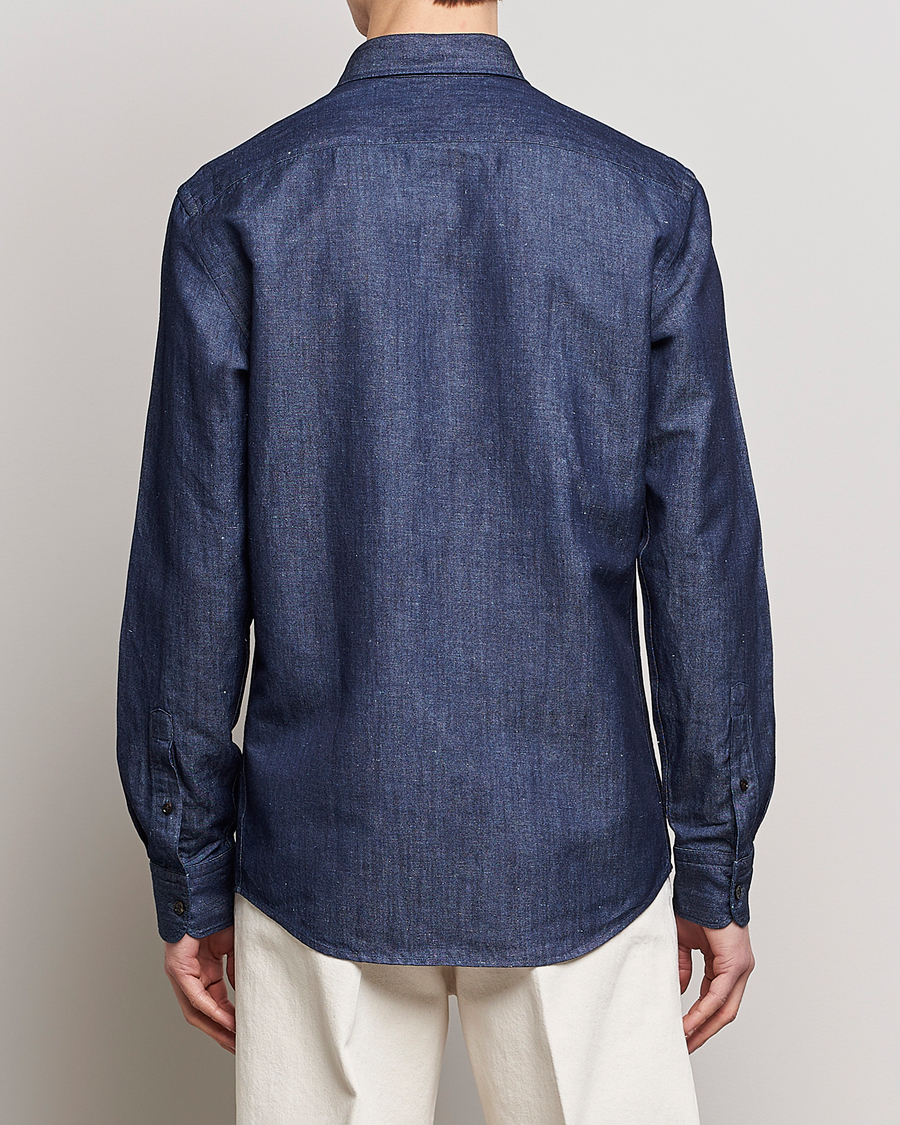Herre | Skjorter | Zegna | Cotton/Linen Denim Shirt Dark Wash