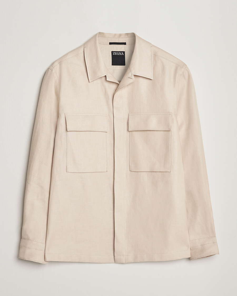 Herre | Skjorter | Zegna | Linen Shirt Jacket Beige