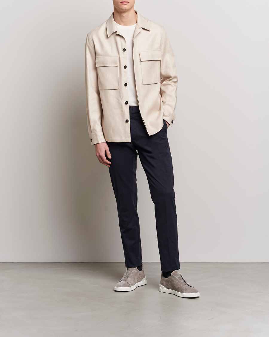 Herre | Skjorter | Zegna | Linen Shirt Jacket Beige