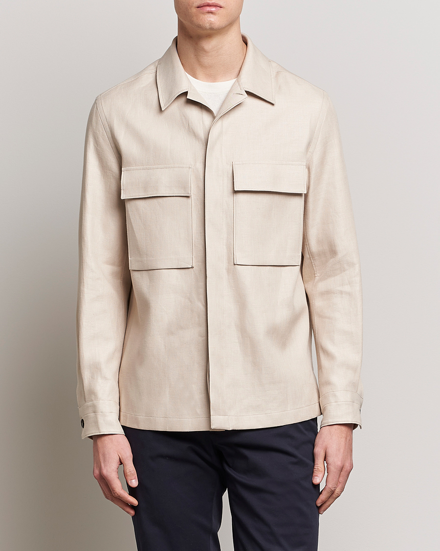 Herre | Skjorter | Zegna | Linen Shirt Jacket Beige