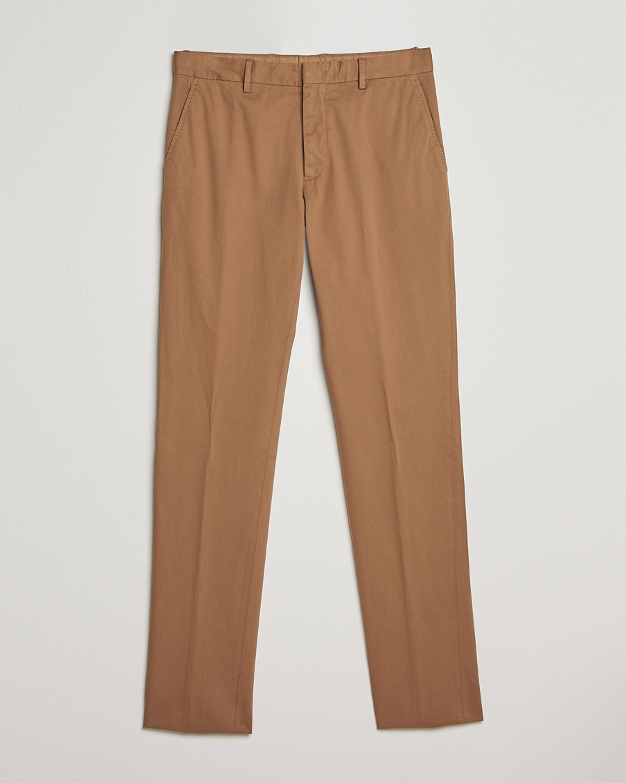 Herre | Bukser | Zegna | Slim Fit Premium Cotton Chinos Khaki