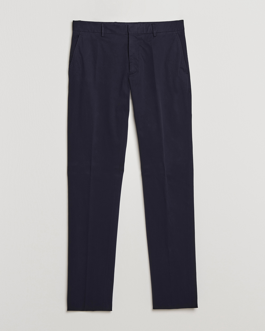 Herre | Bukser | Zegna | Slim Fit Premium Cotton Chinos Navy