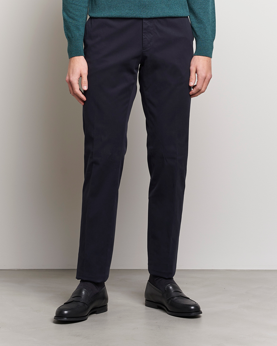 Herre | Bukser | Zegna | Slim Fit Premium Cotton Chinos Navy