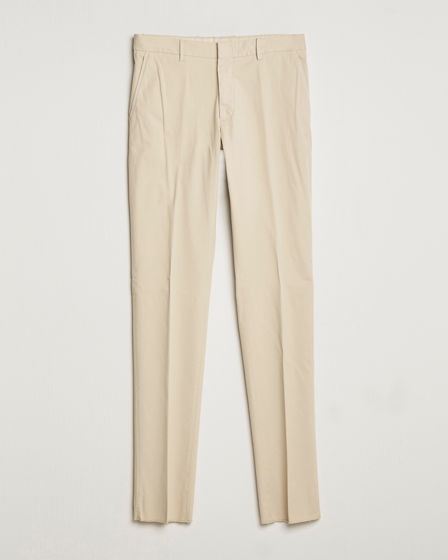 Herre | Bukser | Zegna | Slim Fit Premium Cotton Chinos Off White