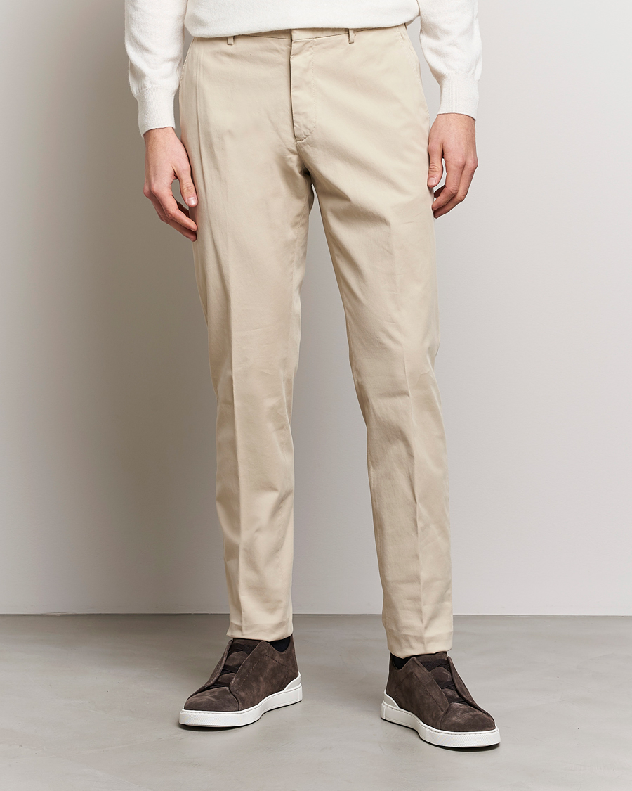 Herre |  | Zegna | Slim Fit Premium Cotton Chinos Off White