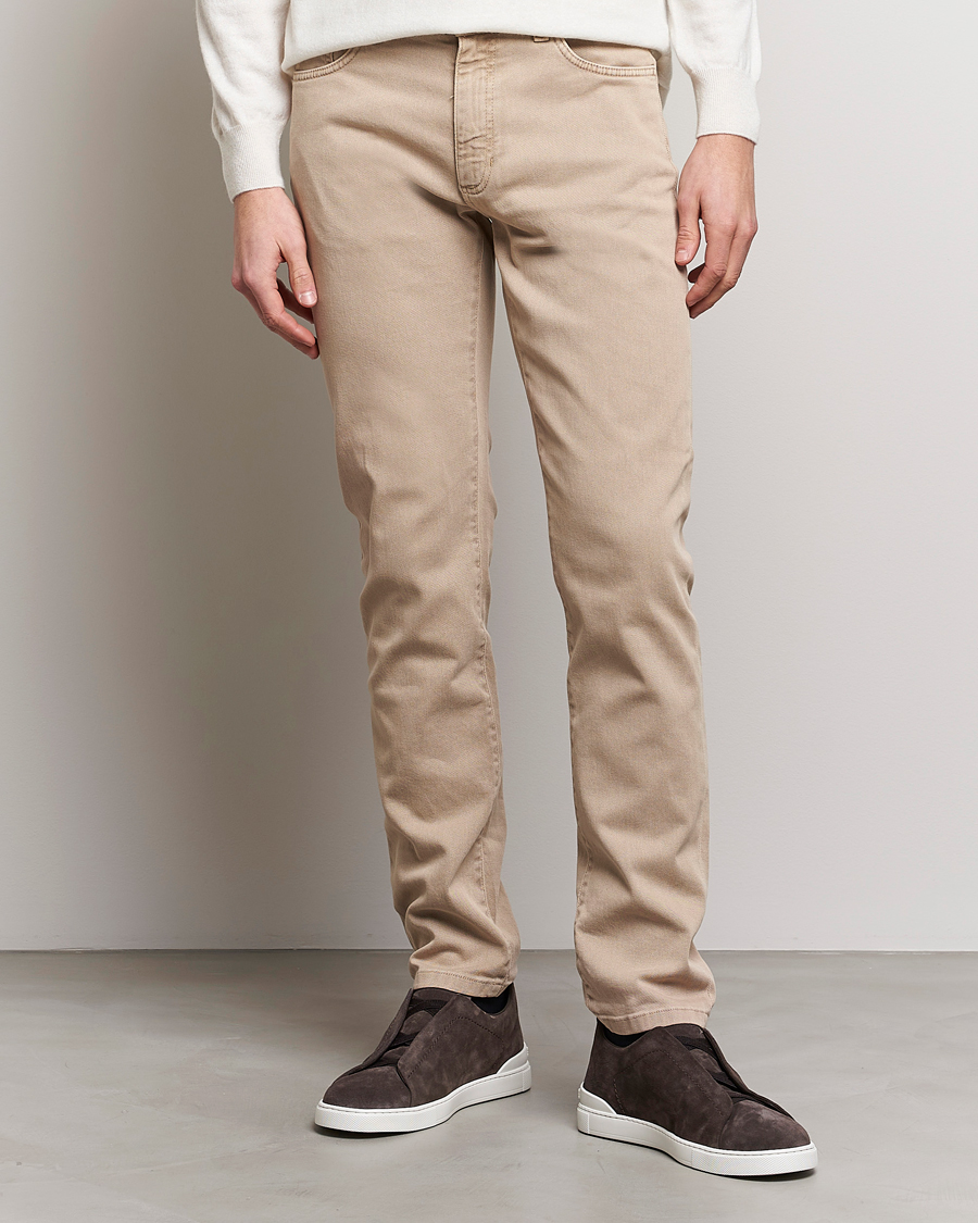 Herre | Italian Department | Zegna | Slim Fit Dyed 5-Pocket Pants Brown