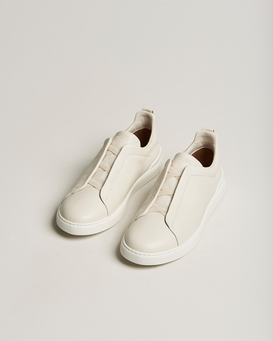 Herre | Sneakers | Zegna | Triple Stitch Sneakers White Deerskin