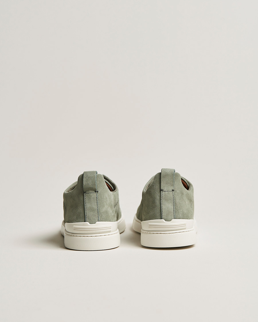Herre | Zegna Triple Stitch Sneakers Olive Suede | Zegna | Triple Stitch Sneakers Olive Suede