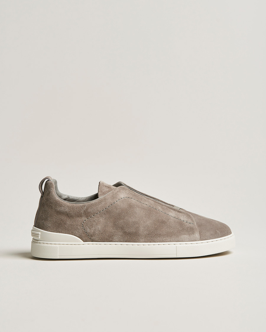 Herre | Zegna Triple Stitch Sneakers Grey Suede | Zegna | Triple Stitch Sneakers Grey Suede