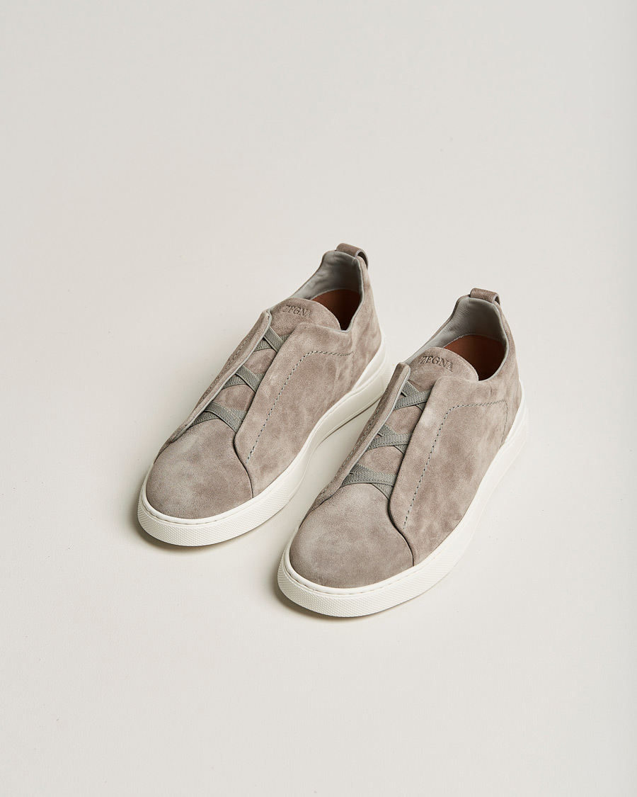 Herre | Zegna Triple Stitch Sneakers Grey Suede | Zegna | Triple Stitch Sneakers Grey Suede