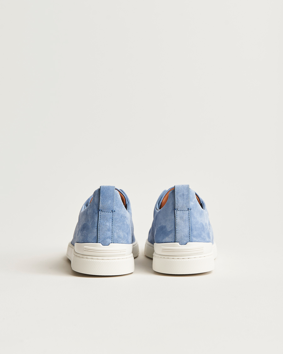 Herre | Zegna Triple Stitch Sneakers Light Blue Suede | Zegna | Triple Stitch Sneakers Light Blue Suede