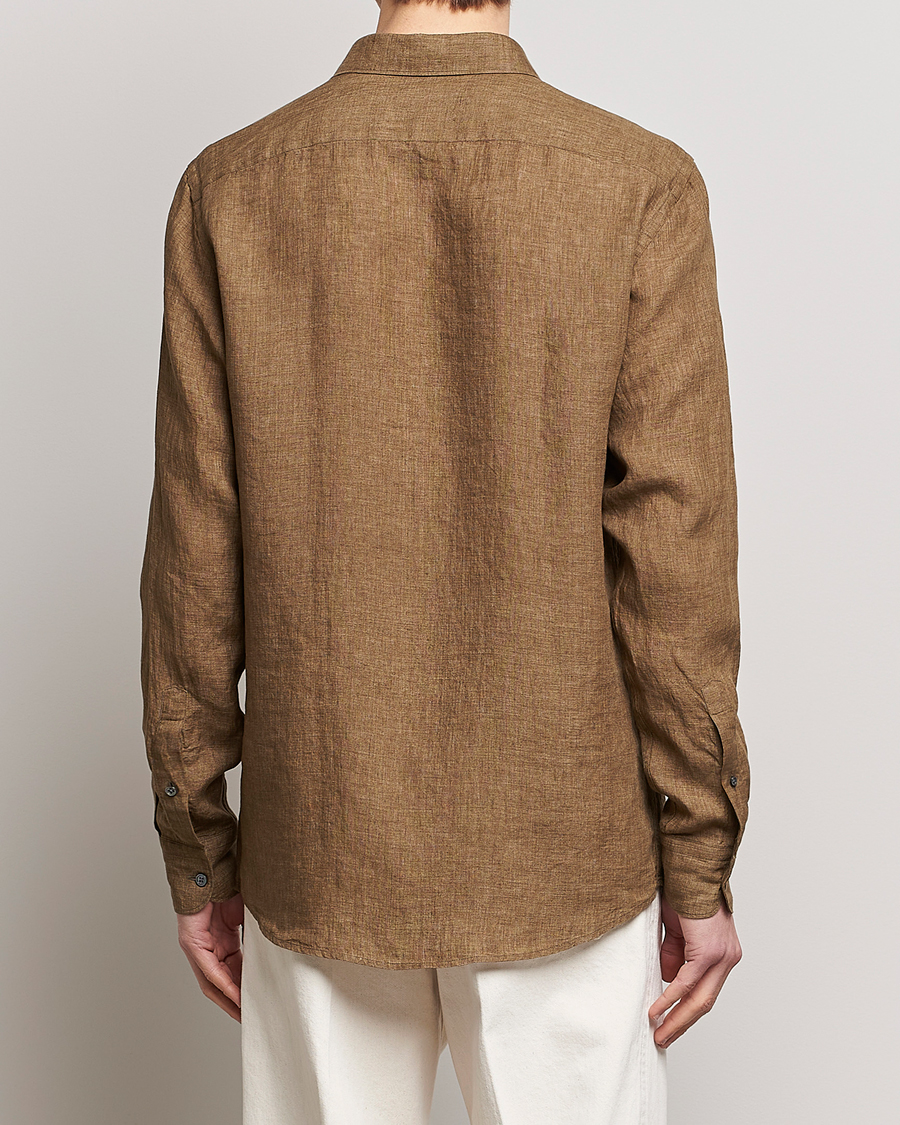 Herre | Skjorter | Zegna | Slim Fit Linen Shirt Olive