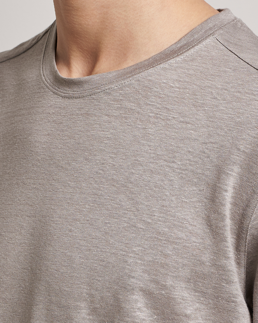 Herre | T-Shirts | Zegna | Pure Linen T-Shirt Taupe