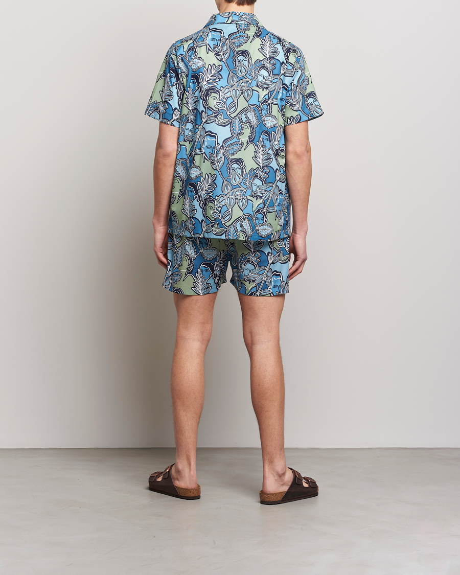Herre | Pyjamaser og badekåper | Derek Rose | Shortie Printed Cotton Pyjama Set Multi