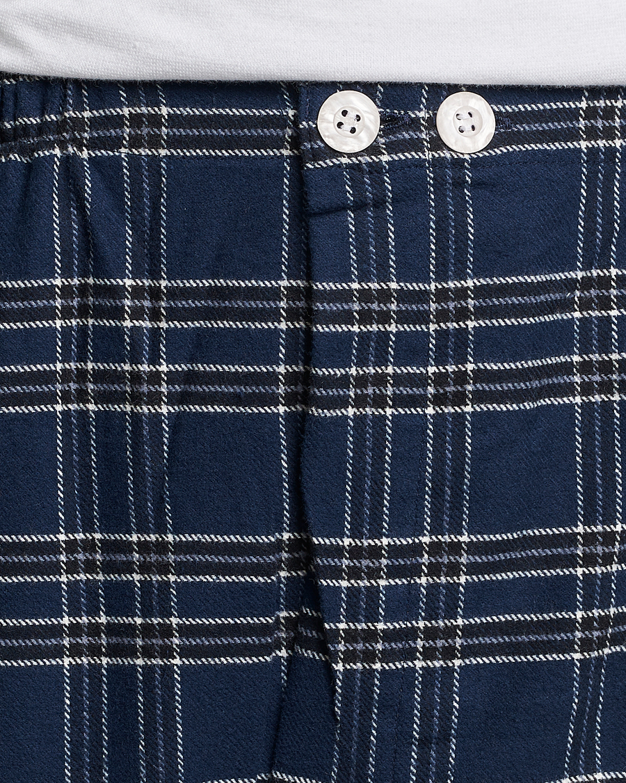 Herre | Pyjamaser og badekåper | Derek Rose | Checked Cotton Pyjama Set Navy