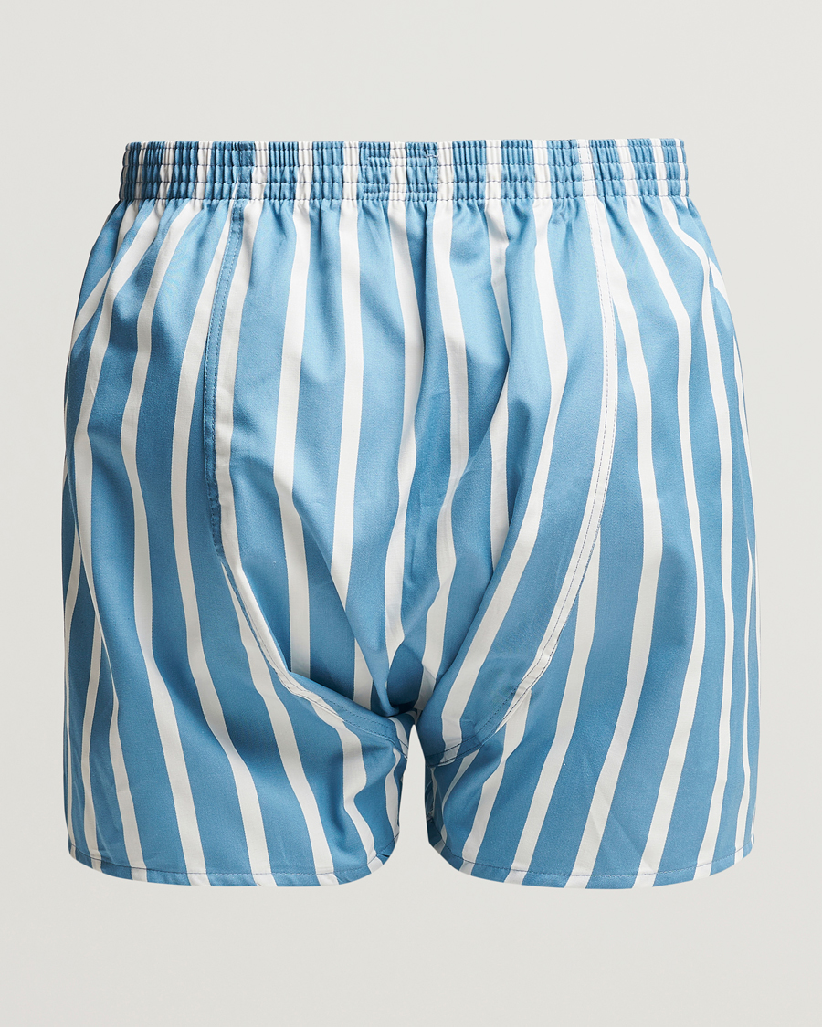 Herre | Undertøy | Derek Rose | Classic Fit Striped Cotton Boxer Shorts Blue/White