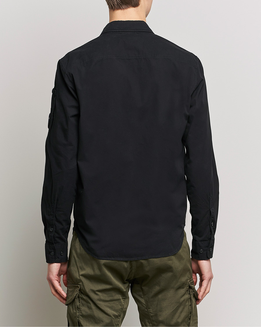 Herre | Skjorter | C.P. Company | Garment Dyed Gabardine Zip Shirt Jacket Black