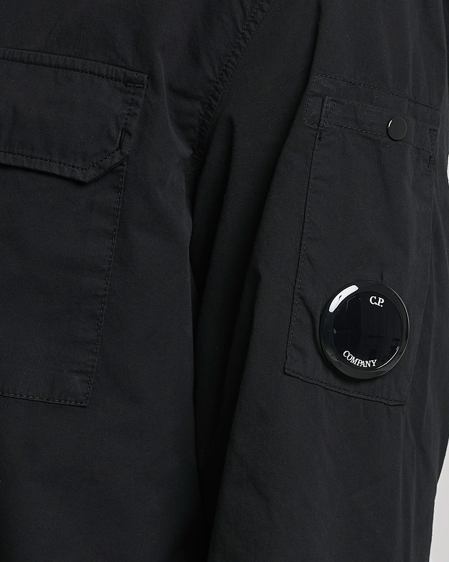 Herre | Skjorter | C.P. Company | Garment Dyed Gabardine Zip Shirt Jacket Black