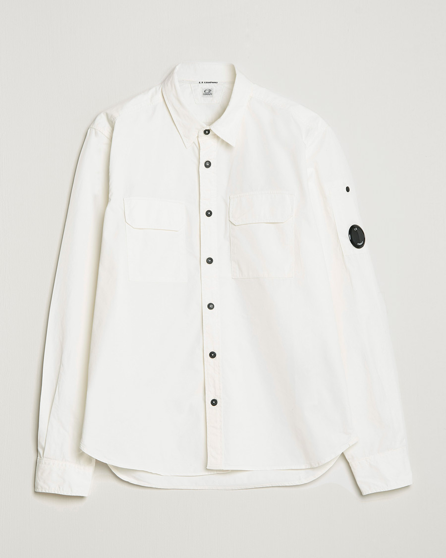 Herre | Skjorter | C.P. Company | Garment Dyed Gabardine Shirt Jacket White