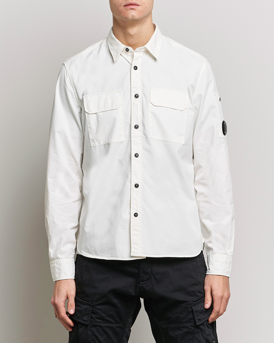 Herre | Skjortejakke | C.P. Company | Garment Dyed Gabardine Shirt Jacket White