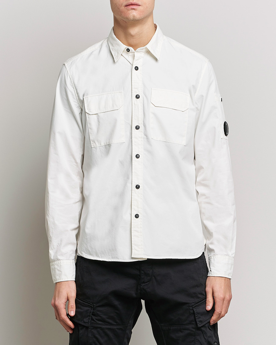 Herre | Skjorter | C.P. Company | Garment Dyed Gabardine Shirt Jacket White