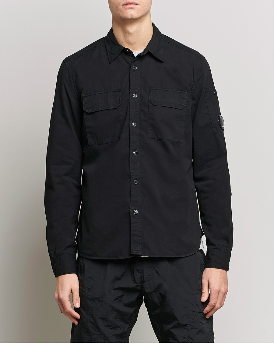 Herre | Overshirts | C.P. Company | Garment Dyed Gabardine Shirt Jacket Black